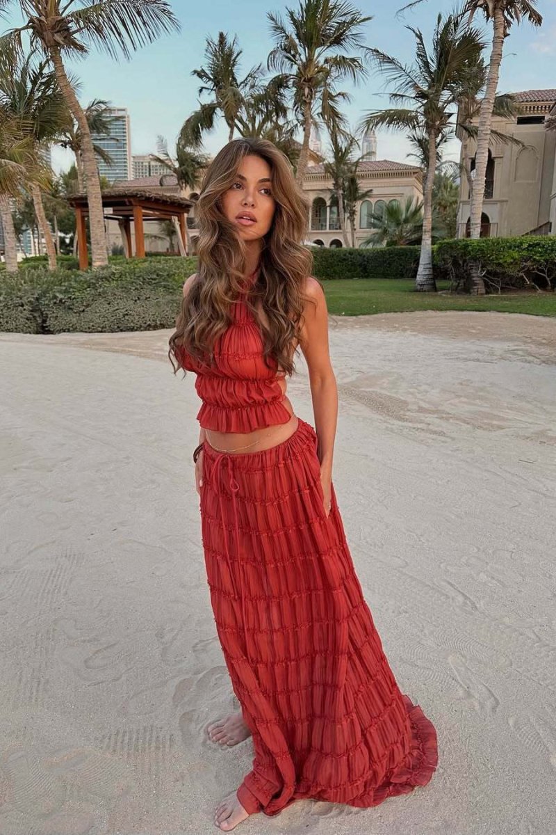 Naylea | Halter Top & Maxi Skirt Set